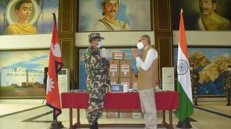 Indian army gifts 10 ventilators to Nepal army amidst COVID