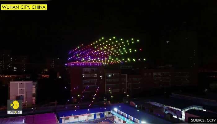 400 drones light up night sky in Wuhan to show respect for locals