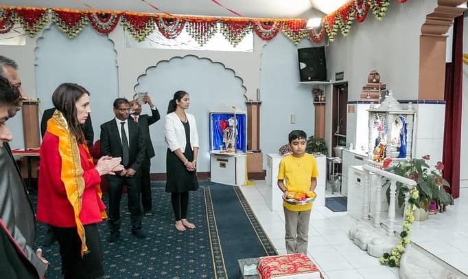 New Zealand PM Jacinda Ardern visits Hindu temple in Auckland ahead of national elections