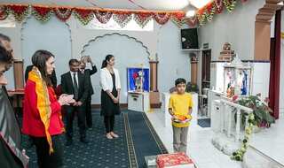 New Zealand PM Jacinda Ardern visits Hindu temple in Auckland ahead of national elections