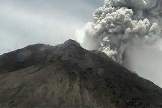 Indonesia volcano spews huge ash cloud in second eruption in three days