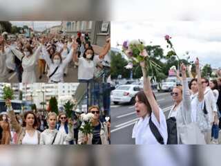 Thousands stage flower protest in Belarus as EU weighs sanctions