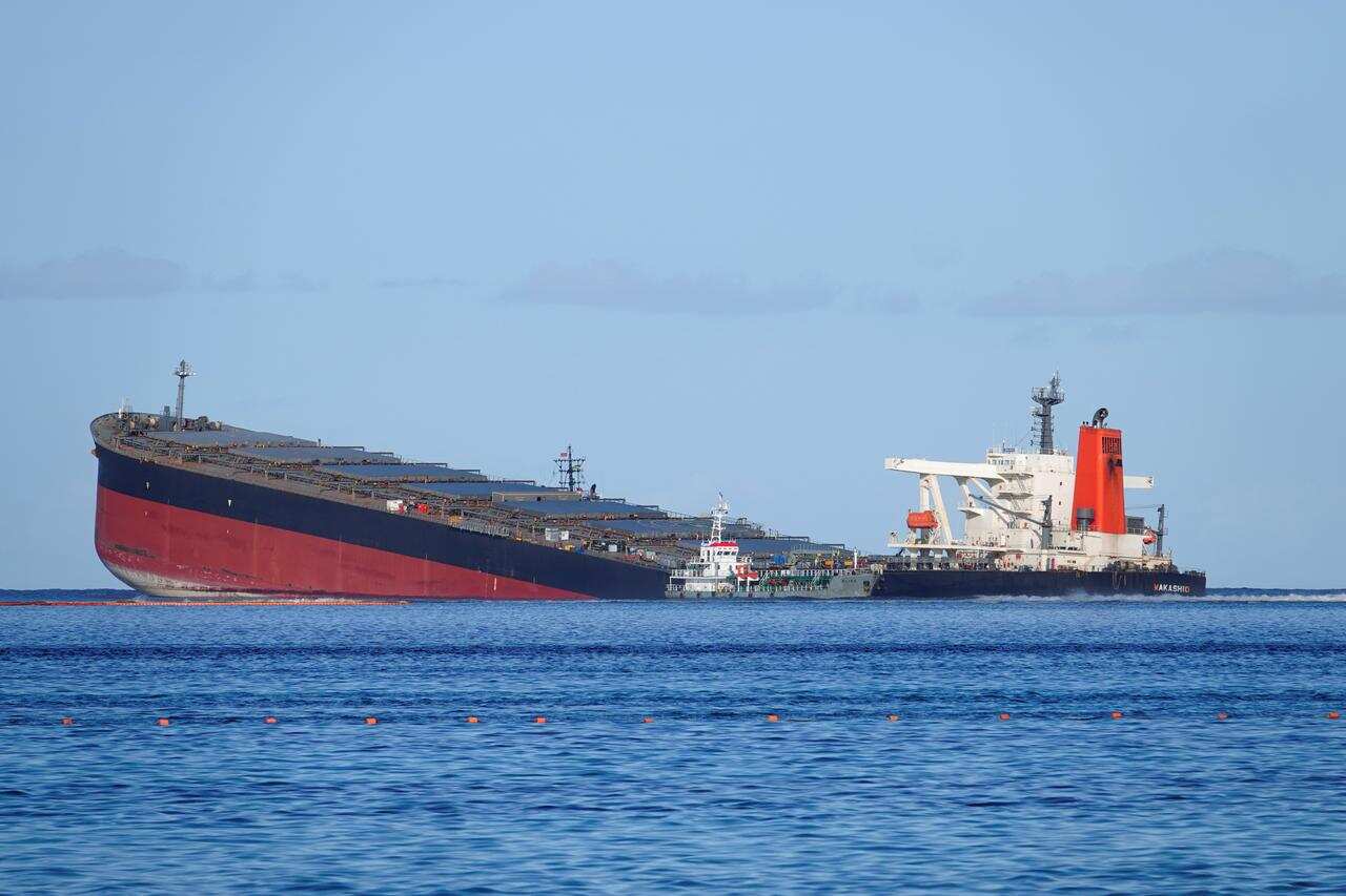 Japanese ship involved in Mauritius oil spill breaks apart Japanese ship involved in Mauritius oil spill breaks apart