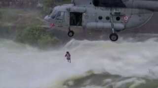 Watch | How Indian military rescued man stranded in dam for 12 hours
