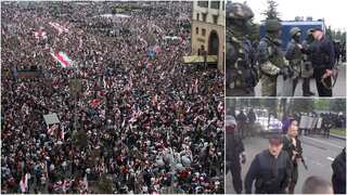 Protesters flood Belarusian capital; Lukashenko seen in body armour
