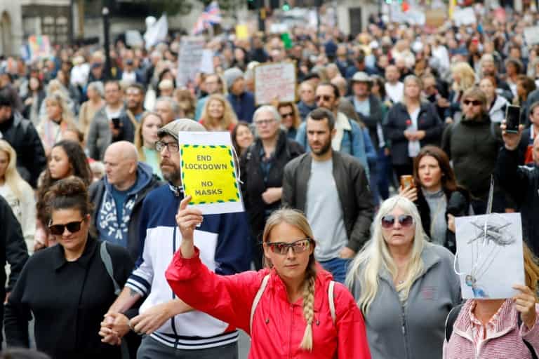 Protest against mandatory masks & COVID-19 restrictions across Europe