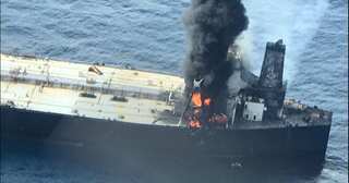 Crude oil carrier with 2,00,000 metric ton cargo on fire; Indian Coast Guard ships en route Sri Lankan coast for firefighting