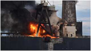 Sri Lanka Oil Tanker Fire: Indian Coast Guard douses flames in accommodation area, firefighting on