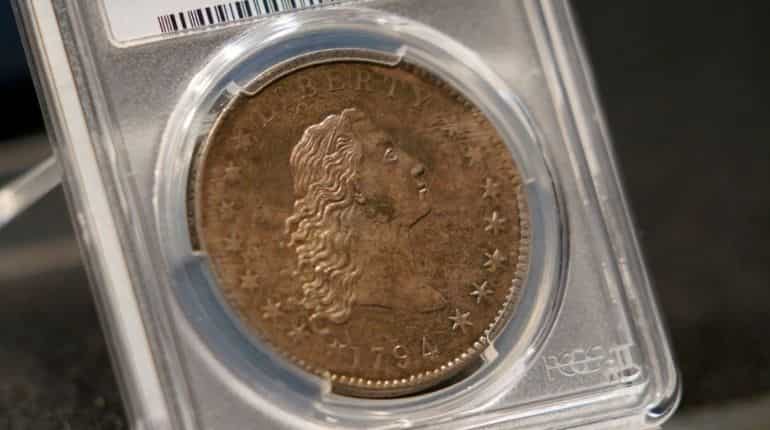 Flowing hair: A rare 1794 silver dollar coin up for auction