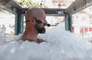 Chilling out: Austrian breaks record for standing in box of ice
