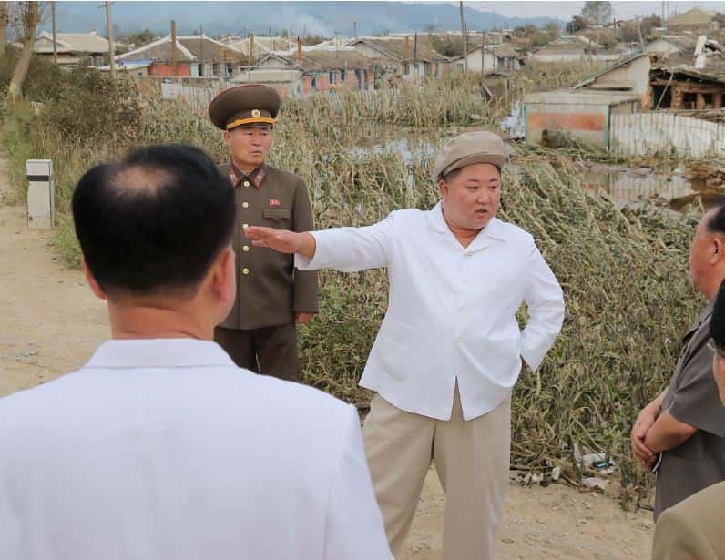 Kim Jong Un tours Typhoon ravaged areas of North Korea