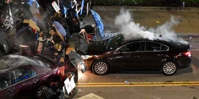 Black Lives Matter protesters clash with Police during demonstrations