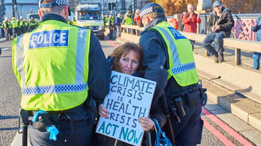 Climate change protesters arrested after blocking British Newspaper Presses
