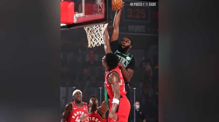 Boston Celtics' dominate NBA champions Toronto Raptors as they win 111-89 Boston Celtics' dominate NBA champions Toronto Raptors as they win 111-89