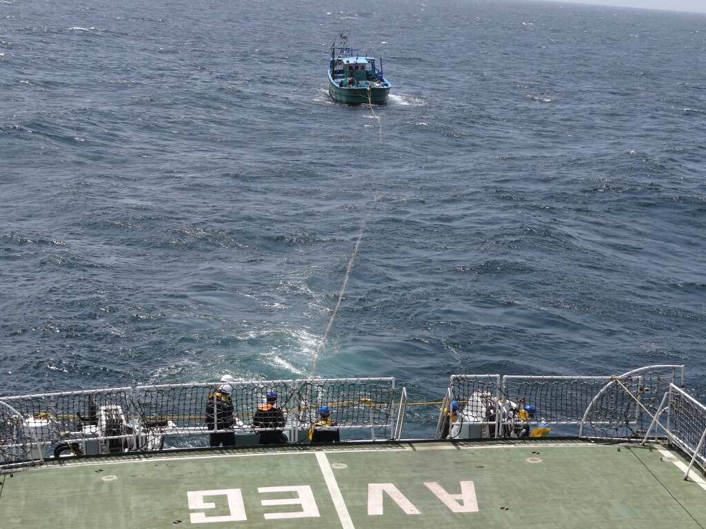 Indian Coast Guard rescues 9 fishermen, boat drifts in Sri Lankan waters