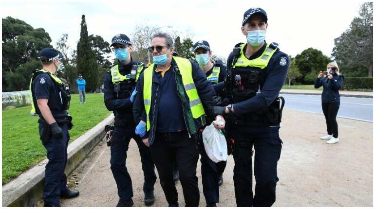 Protests against coronavirus lockdown erupt in Melbourne, 74 arrested Protests against coronavirus lockdown erupt in Melbourne, 74 arrested