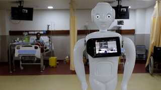 Meet Mitra, the friendly robot connecting coronavirus patients with loved ones in India
