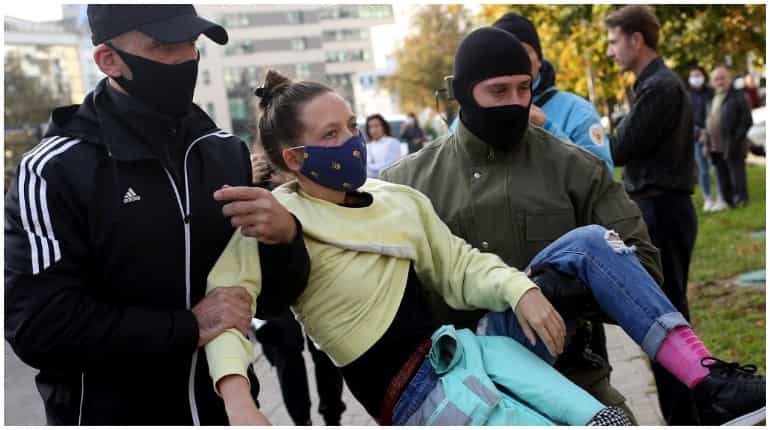 Hundreds of women detained by Belarus police during protests in Minsk Hundreds of women detained by Belarus police during protests in Minsk