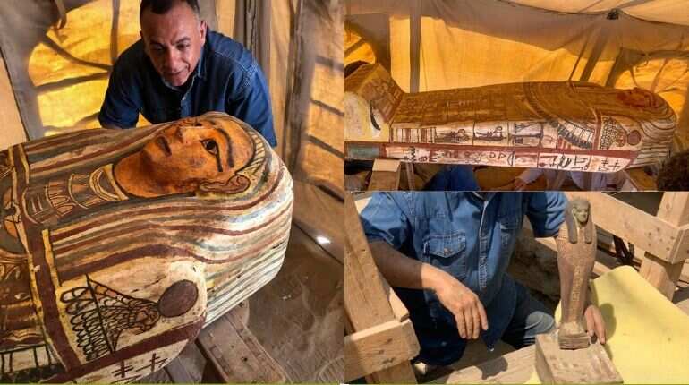 Egypt announces discovery of 27 coffins buried 2,500 years ago