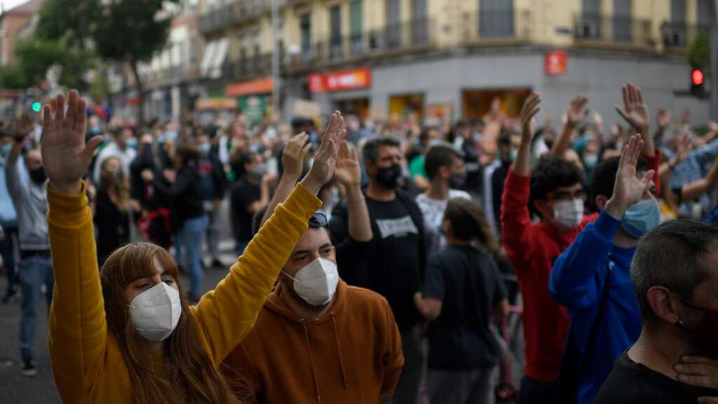 Protesters took to the streets in Madrid against the handling of COVID-19 by the govt