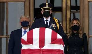 US election 2020: Trump jeered and heckled as he visits Ginsburg's casket
