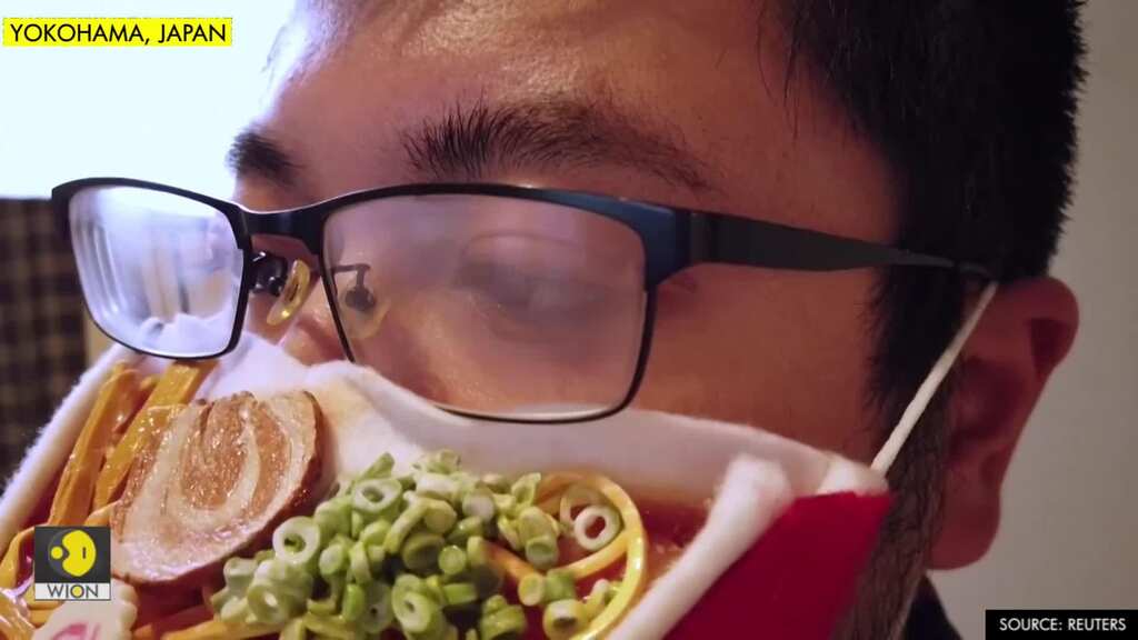 Japanese artist creates "ramen mask" for foggy glasses