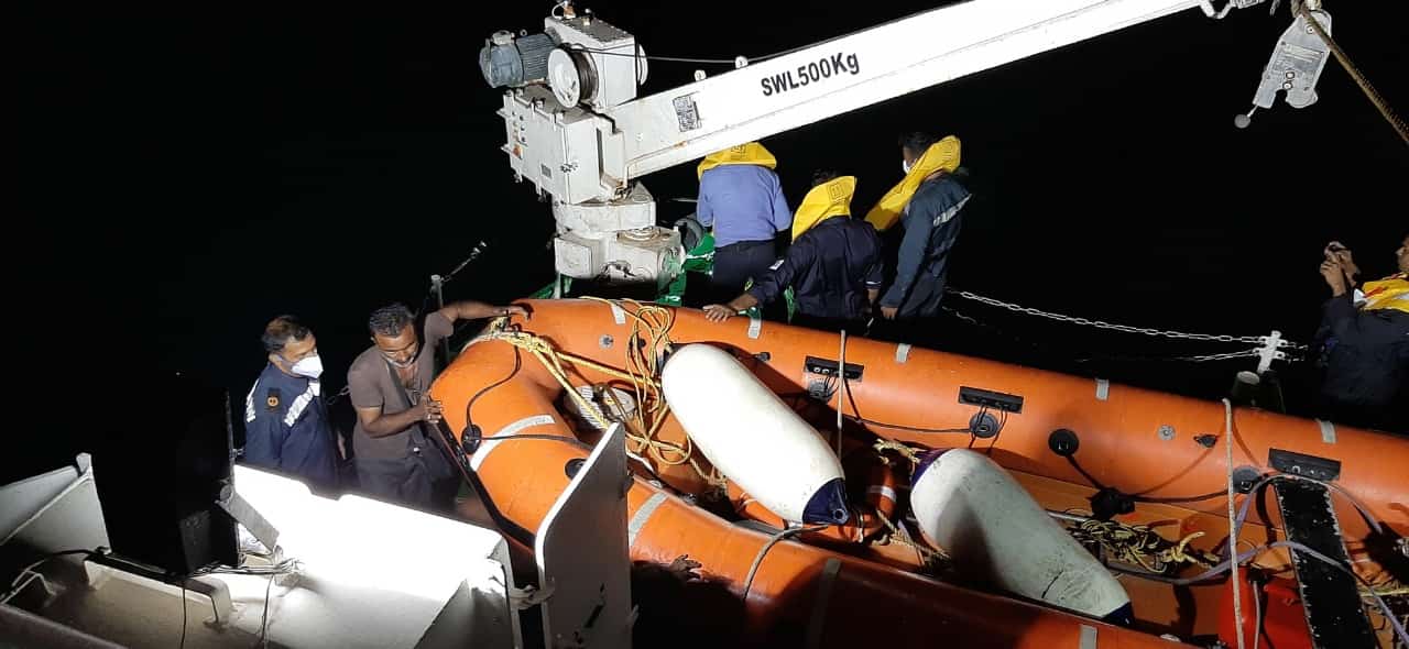 Indian Coast Guard rescues 12 crew members of sinking cargo ship in Arabian Sea