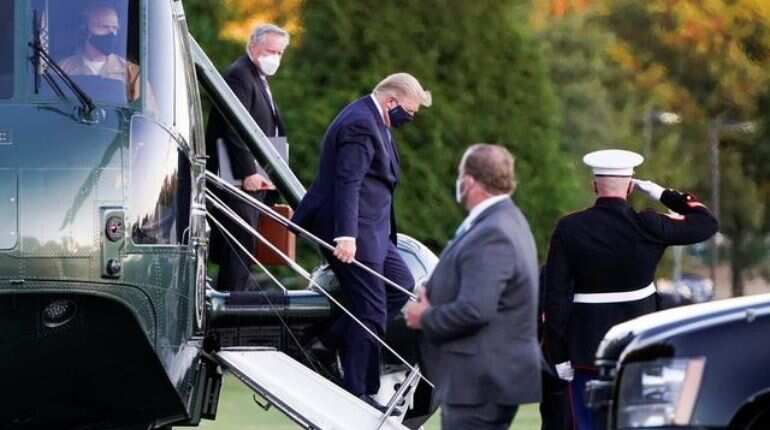Trump airlifted to military hospital for COVID treatment; releases video message