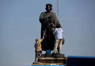Mexico removes Columbus statue ahead of annual protest against his arrival in Americas