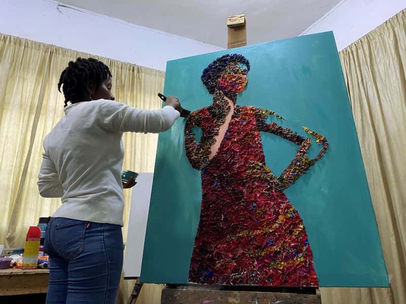 Cut from the same cloth, Nigerian waste fabric becomes art Cut from the same cloth, Nigerian waste fabric becomes art