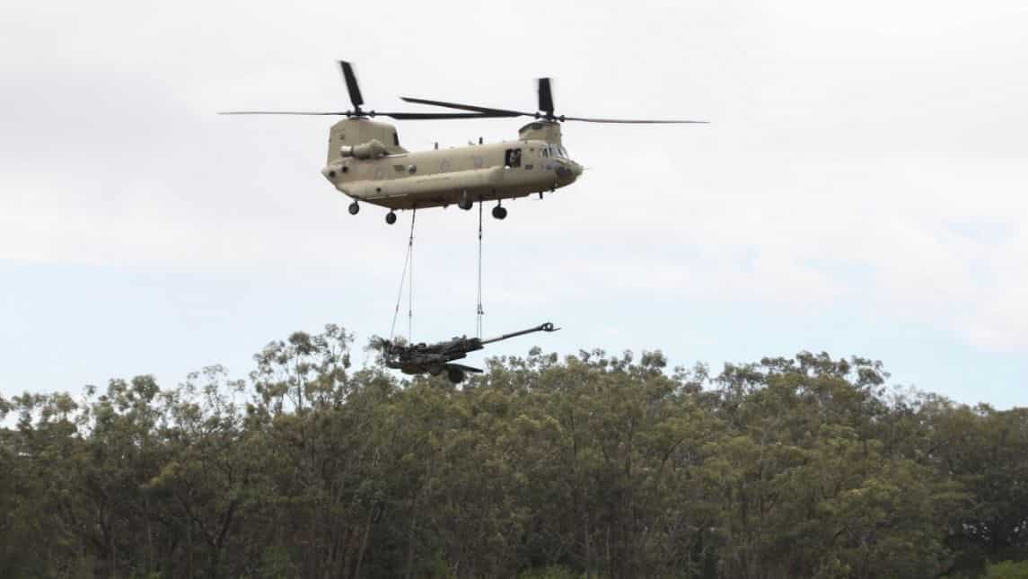 Chinook helicopter sling load carriage