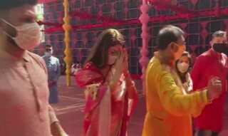In pics: Bengali actress Nusrat Jahan attend Durga Puja celebrations amid COVID-19 restrictions