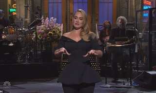 Adele flaunts her stunning weight loss at Saturday Night Live, 'This is just half of me'