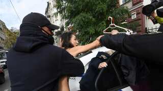 Ukraine activist in nude protest against Polish abortion ban