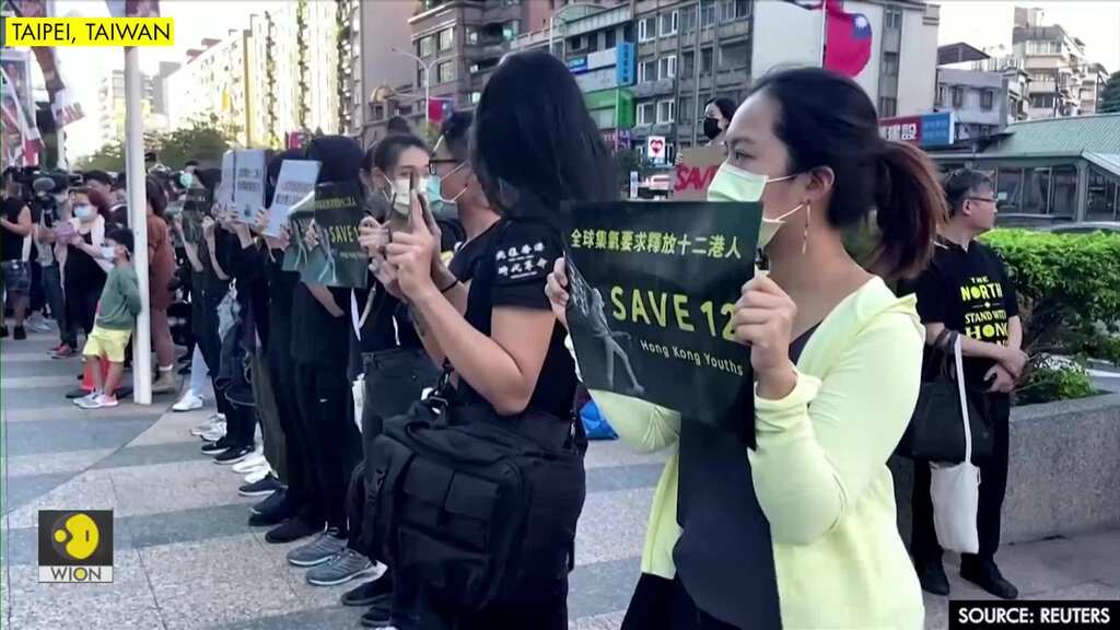 Hundreds rally in Taiwan, call for release of 12 HK people arrested by China