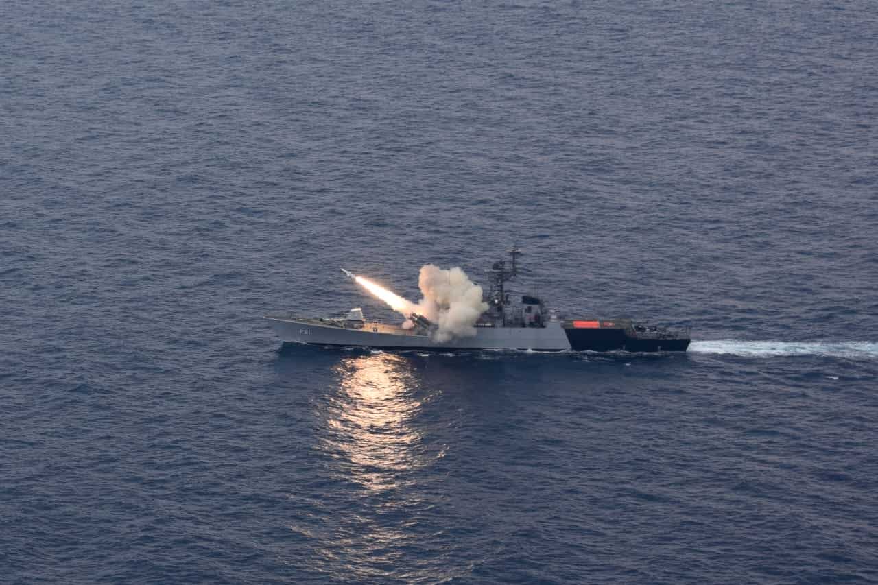 Missile launched from INS Kora