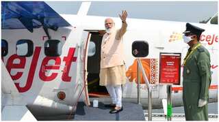 Modi inaugurates seaplane service, boards first flight to Sabarmati
