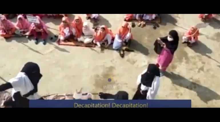 Watch| Pakistan teaches young girls beheading to take vengeance on France Watch| Pakistan teaches young girls beheading to take vengeance on France