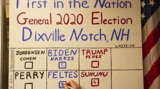 Village in New Hampshire unanimously votes for Biden as US gets its first 2020 election results