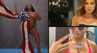 Weird trend goes viral as Hollywood celebs strip down post voting in US Election 2020