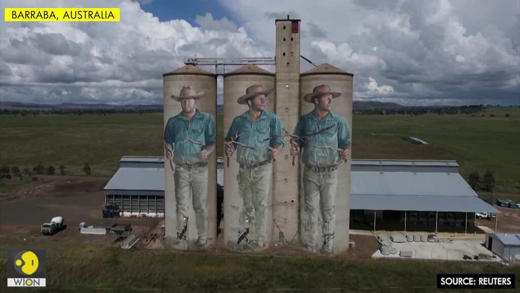 Australian artist paints larger-than-life silo mural