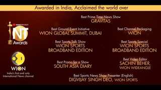 WION wins big at NT awards, tops in eight categories