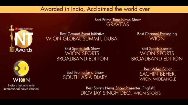 WION wins big at NT awards, tops in eight categories