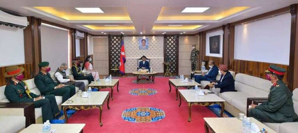 Indian Army chief Manoj Mukund Naravane meets Nepal PM Oli 