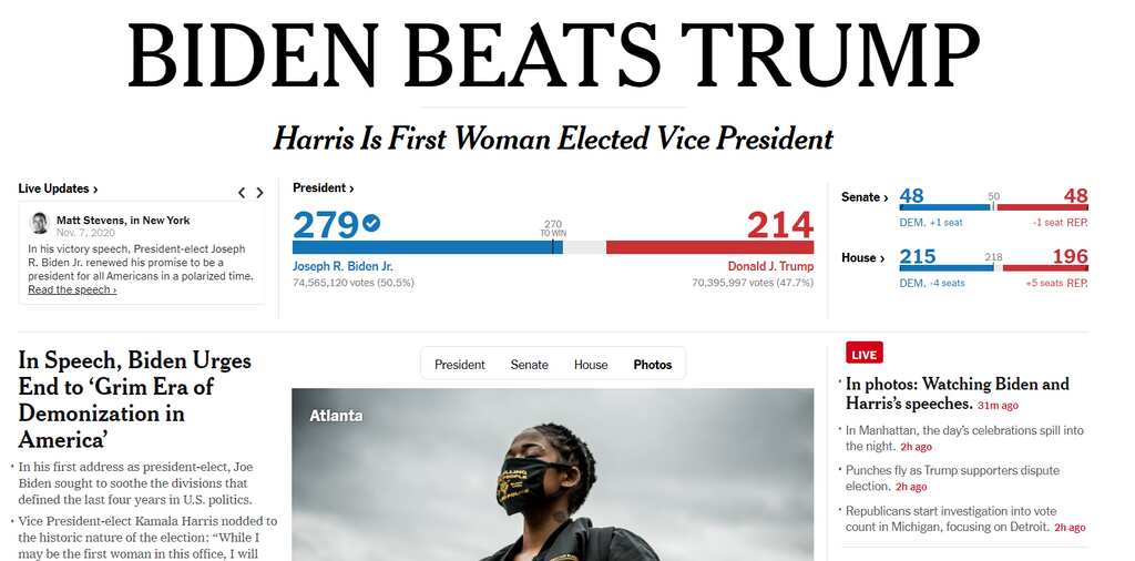 How media houses around the world are reacting to Biden win
