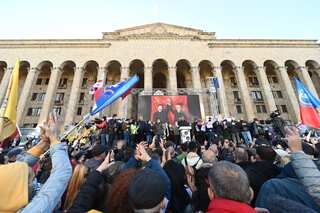 Thousands march in ex-Soviet Georgia after allegations of electoral fraud