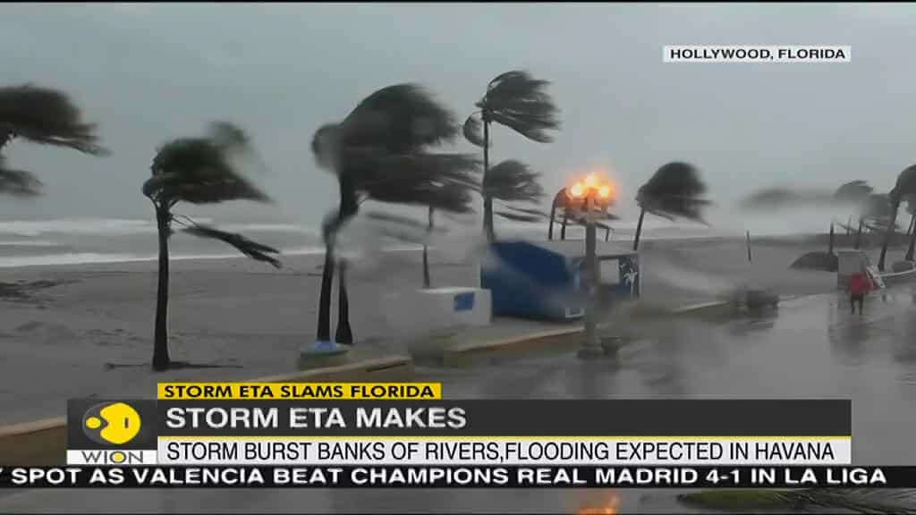 Tropical storm Eta makes landfall in Florida