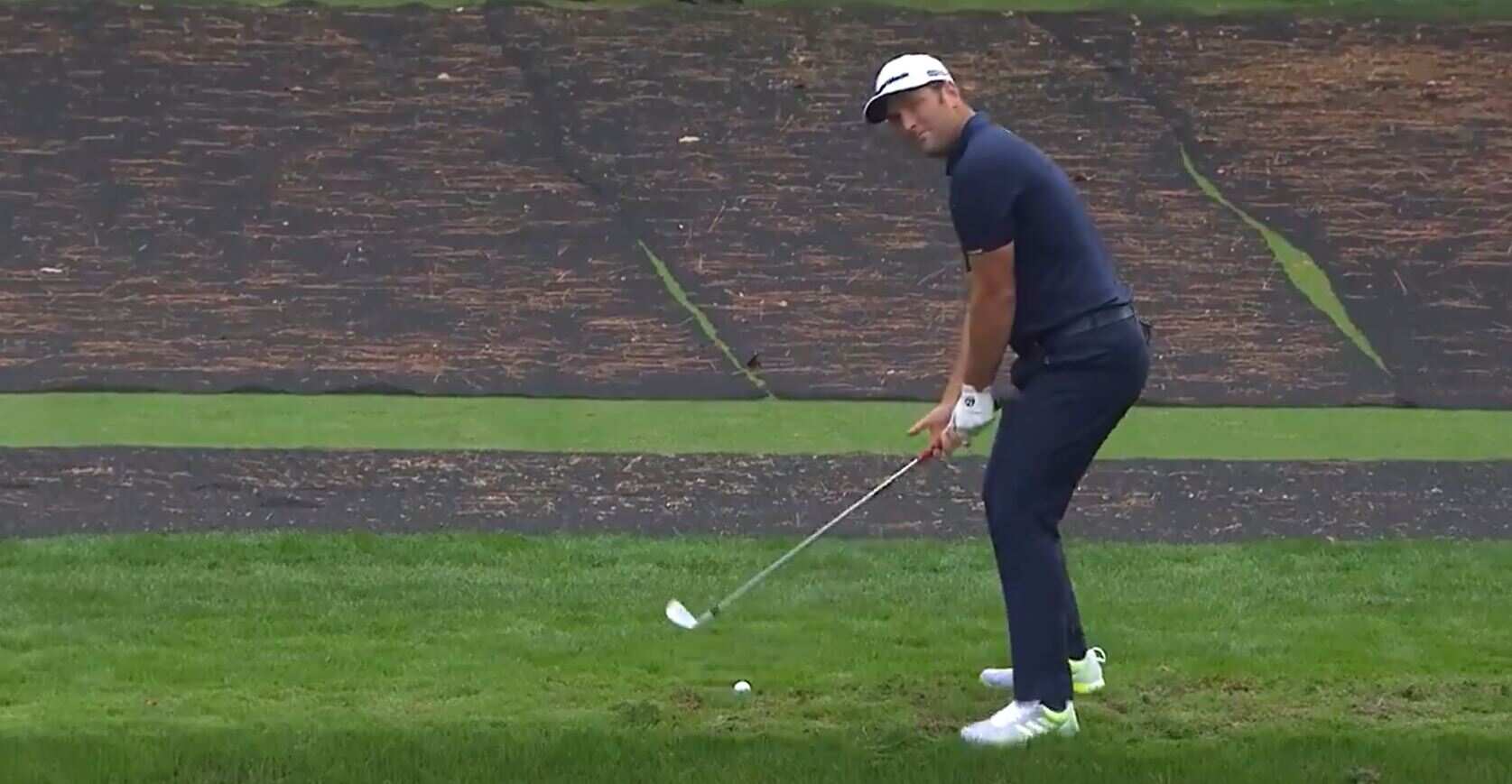 Watch 'Greatest golf shot of alltime' Jon Rahm skips to a holein