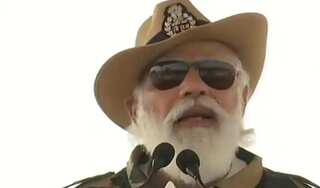 India will give befitting reply if provoked: Indian PM Modi at Longewala Post