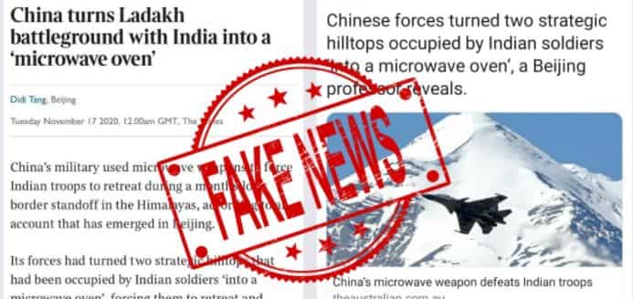 India-China standoff: Microwave oven weapon: Now, China peddles fake news on Indian troops in Ladakh